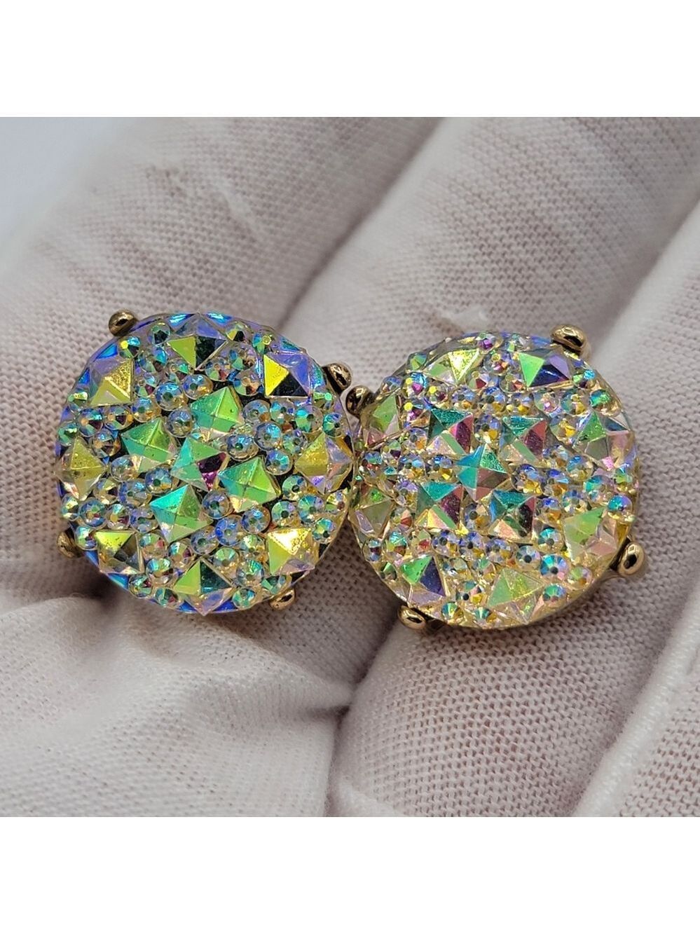 Druzy Stud Earrings AB Finish #2804